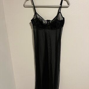 Victoria's Secret Black Sheer Chemise